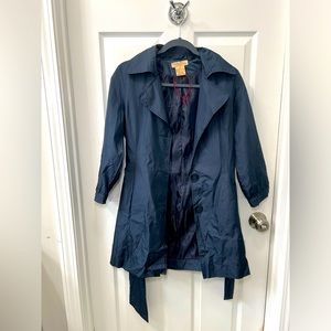 Navy Blue Fashion Trench coat/rain coat by Paris Blues size medium